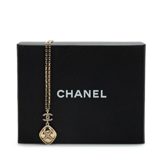 CHANEL Authentic Gold Diamond Logo Necklace - Picture 3 of 4